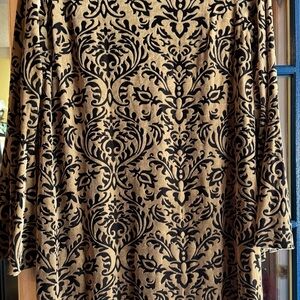 ECI Black and Tan Patterned Dress